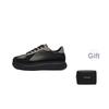 Delecity Fashion Versatile Wear-Resistant Height Increasing Low-Top Casual Shoes Unisex Sneaker Black Gray 1183B874-001