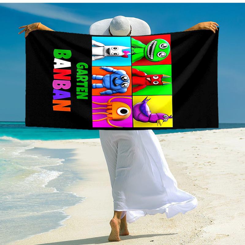 Ultra-Soft Beach Towel with Garten of Banban Theme,Ideal for Pool - Camping, Diving - Perfect Travel Essential, Vibrant Beach Towel.
