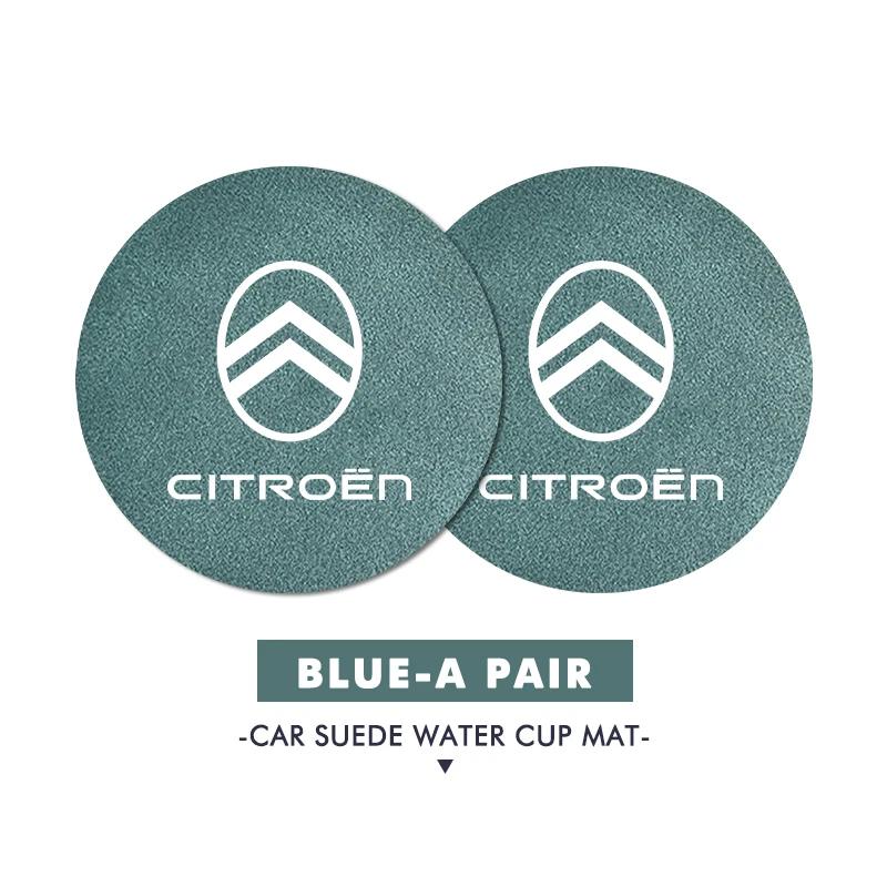 BYMF1 2pcs Car Coaster Water Cup Slot Non-Slip Mat Drink Holder Pad For Citroen C4 C3 C5 C1 C2 C6 VTS C4L DS3 DS4 DS5 Grand Berlingo