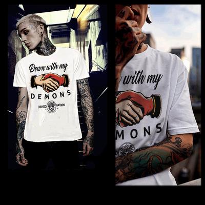 Hip Hop T-shirt Street Hustle Boss Mobbin Gangster Mobster Thug My Demons Tee