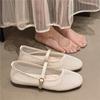 Square Toe Shallow Mouth One Strap Mesh Single Shoes Summer New Soft Sole Non-slip Low Top Shoes