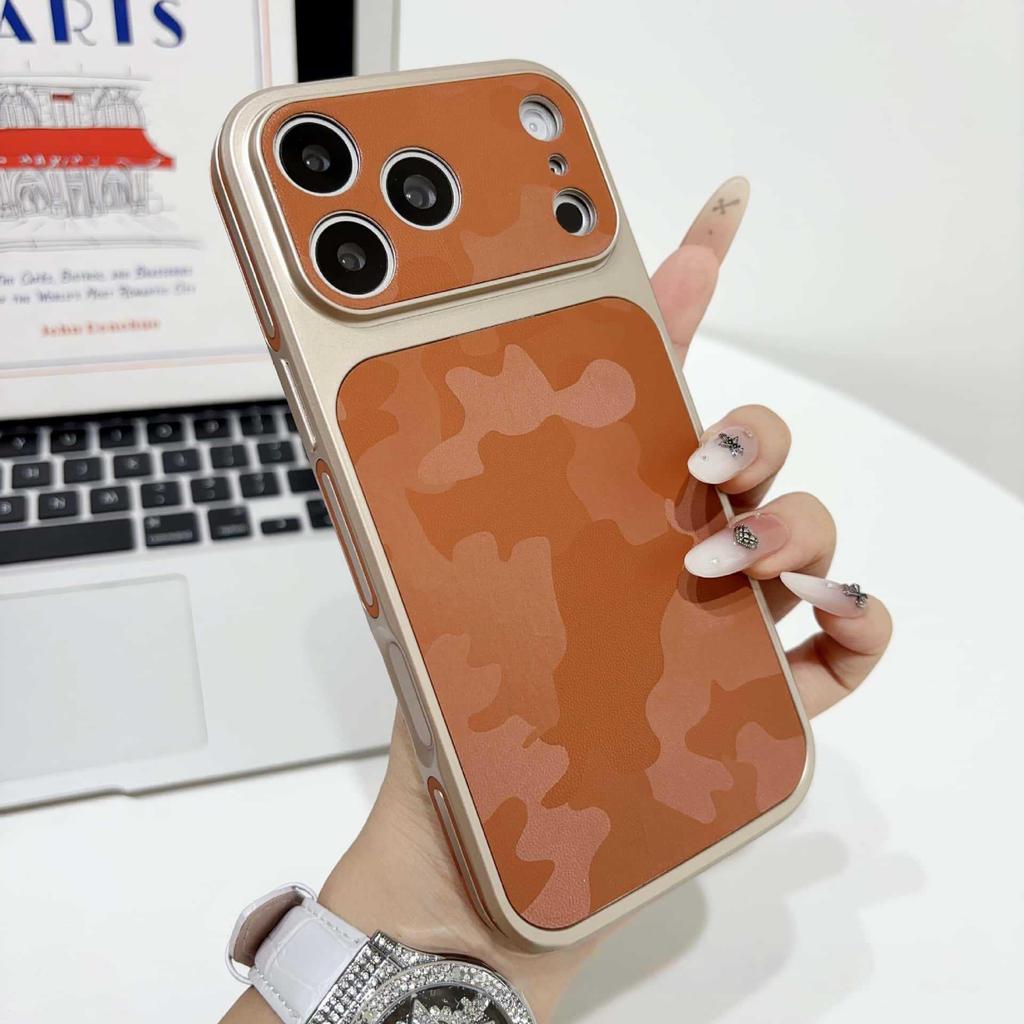 Anti-Slip Full Coverage Leather Texture Phone Case for iPhone 17 Pro Max, Compatible with 16 Pro Max