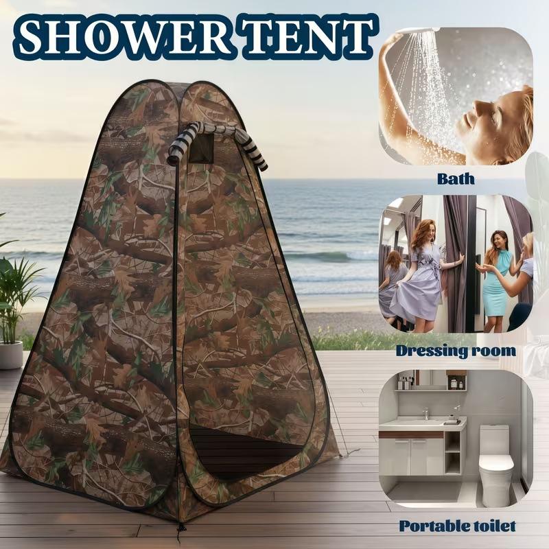 Galvanized Steel Pop-Up Privacy Tent 4-Season Portable Foldable Shower Toilet Tent for Camping Hiking Outdoor Travel Changing