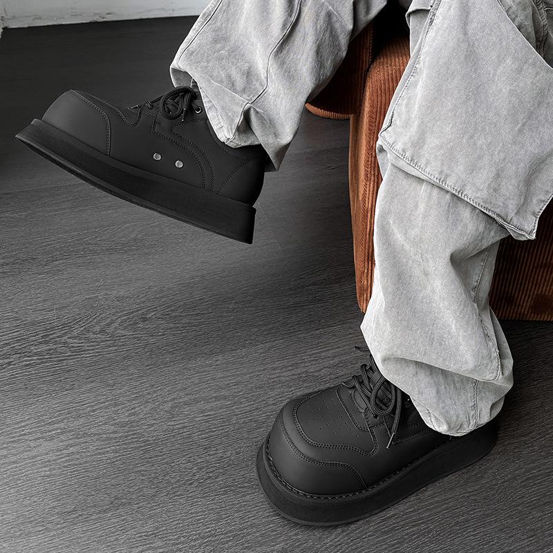 Großer Kopf Mickey Muffin Schuhe Herbst und Winter neu dicke Sohle höhenverstellende Derby Schuhe kontrastierende Farben tägliche niedrig geschnittene Schuhe