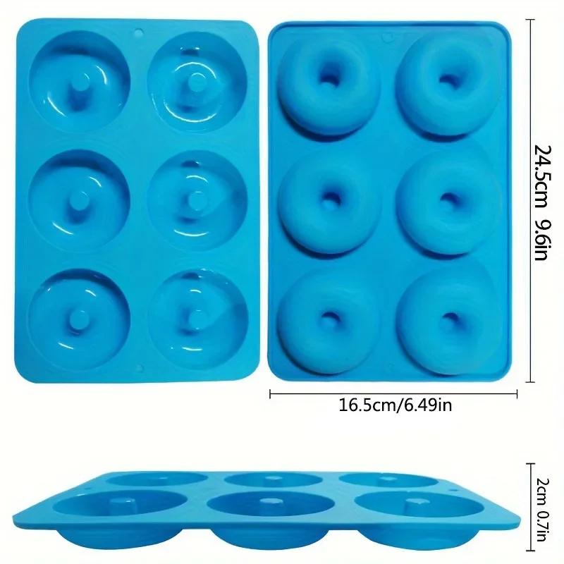 Silicone Donut Mold 6-hole Baking 1pcs Food Grade Bread Cake Bagel Baking Tray Heat-resistant Microwave Kitchen Use