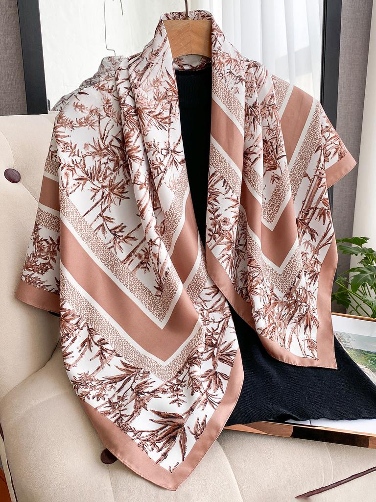 90*90Cm Luxury Silk Twill Square Scarf Hijab Women Bandana Soft Scarves Neckerchief Designer Hair Shawl Wrap Headband Bufanda