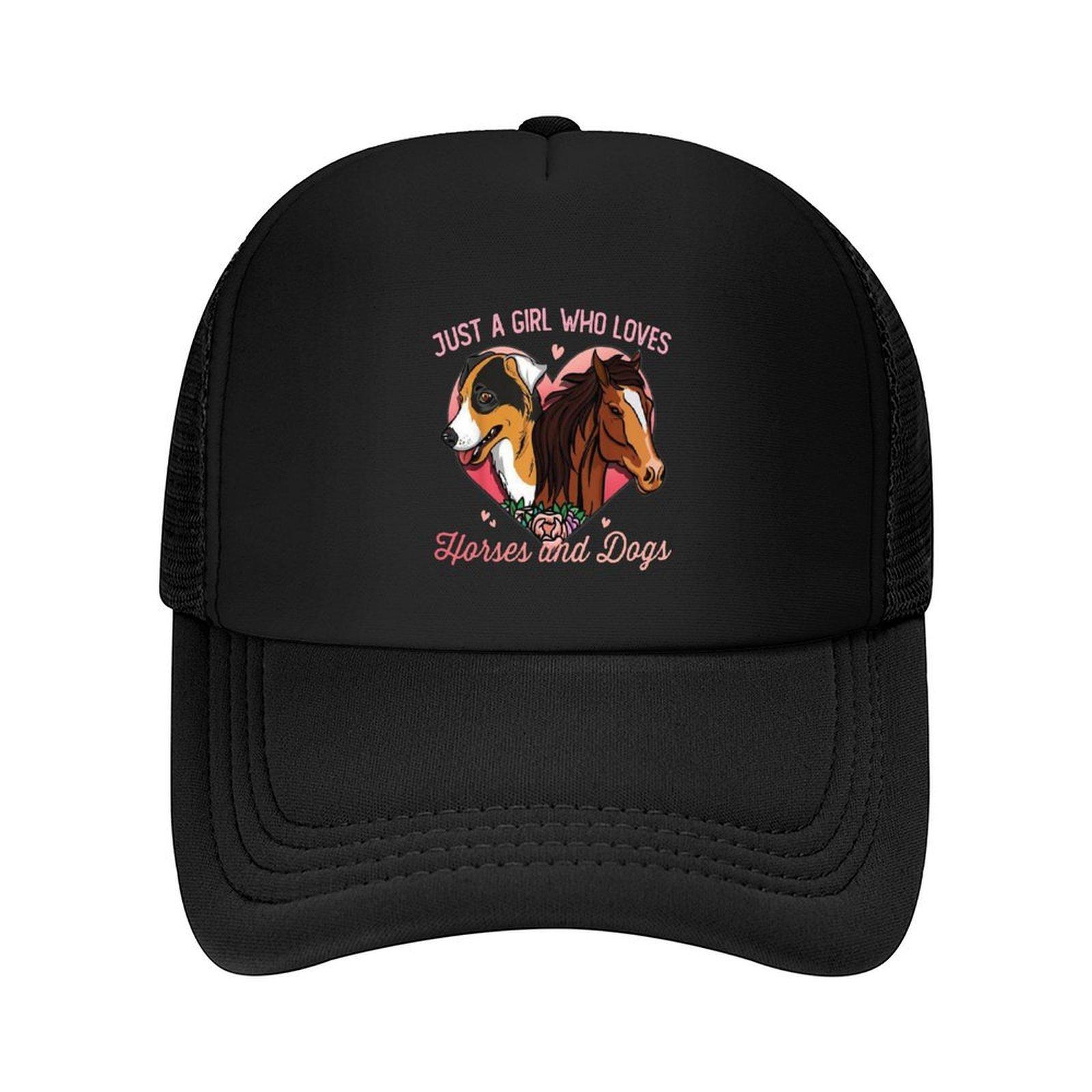 

Just A Girl Who Loves Horses And Dogs Baseball Cap Beach Golf Hat Man Unique hats beach hat Mens Women s