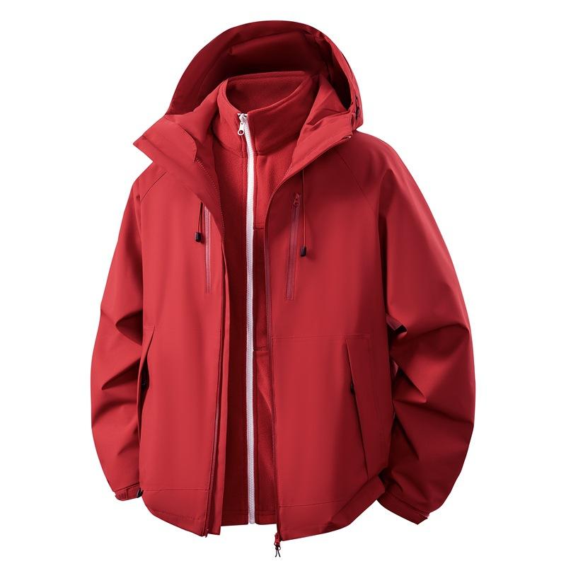 Outdoor Hiking Suit Couple's Three-in-one Jacket Men's Mountain Jacket Waterproof and Windproof Men's and Women's Tide Casual Jacket