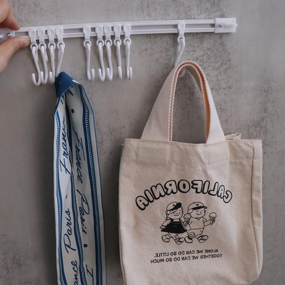 Non Punching Long Row Hook Self-adhesive Cabinet Hook Multifunctional Track Row Hooks  Bedroom