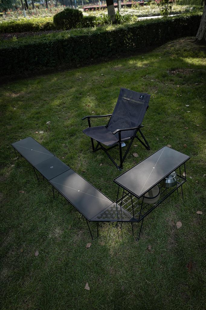 CAMPING MOON Minimal Rack Connecting Aluminum Tabletop of Black (Set 2) M23-2P