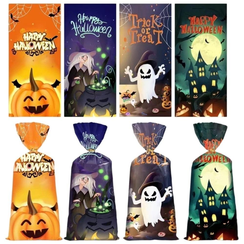 50pcs Exquisite Halloween Candy Bag Cute Drawstring Bag Snacks Candy Biscuit Bag Trick or Treat