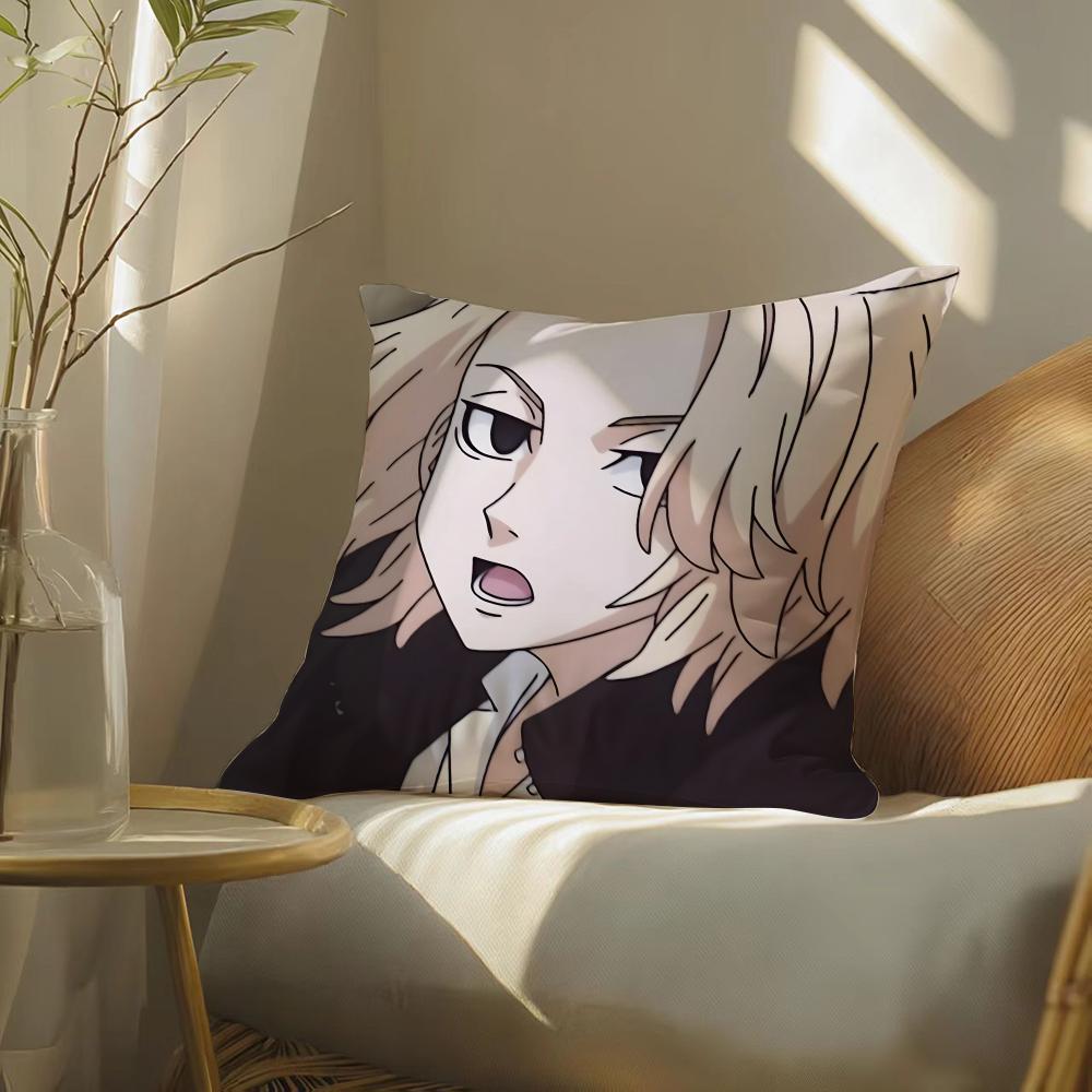 Tokyo Revengers Mikey Pillow Case Silky Elegant Comfort Sofa Bed Invisible Zipper