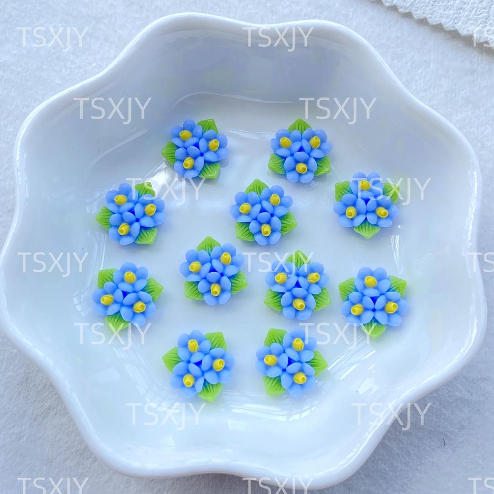 50pcs Resin Cute colored roses and leaves Flat back Rhinestone Scrapbook DIY Wedding Applique Decor Jewelry Accessories Crafts