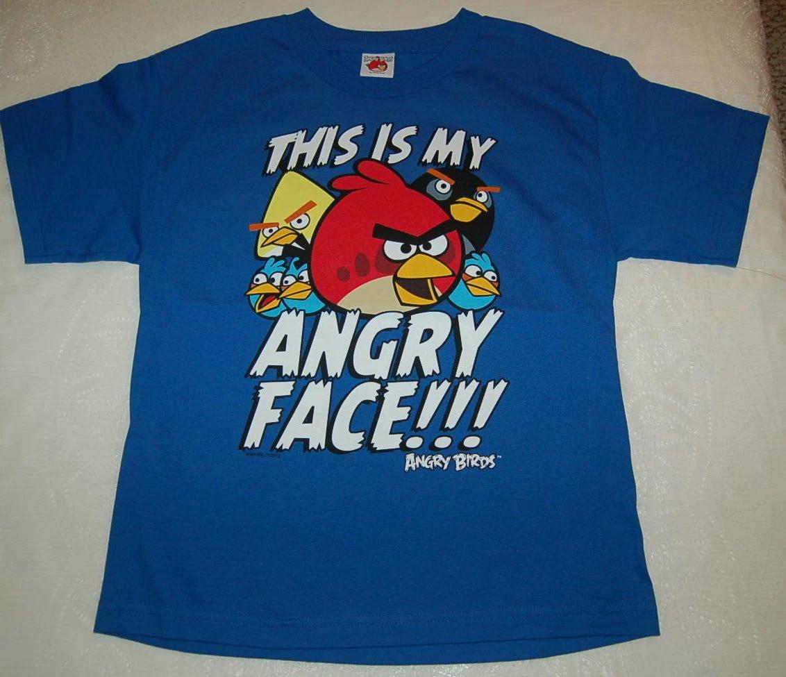 Boys S/S T-Shirt ANGRY BIRDS -THIS IS MY ANGRY FACE Blue 100
