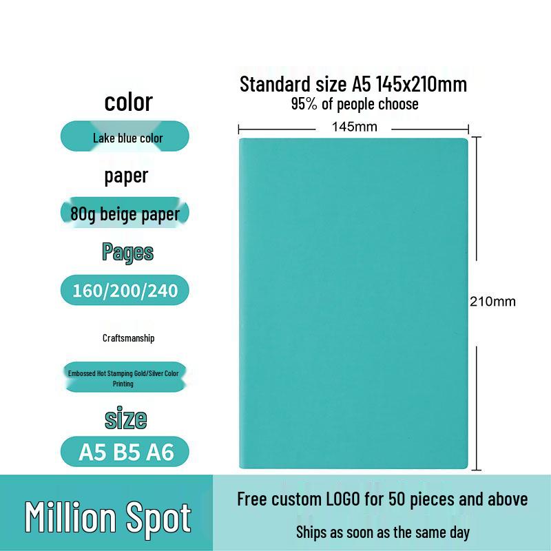 A5 PU Leather Notebook - Custom Logo Business Gift (2026 Edition) A5: 145x210mm