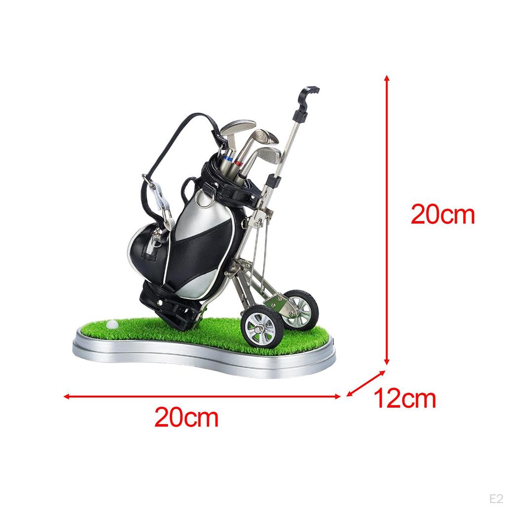 Golf Bag Miniature Pen Holder Souvenir 20x12x20cm Decorative Desk Toy for Home Office Book