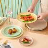 Nordic Creative Ceramic Round Flat Plate Morandi Simple Home Western Food Pizza Steak Plate Pasta Dim Sum Shallow Plate