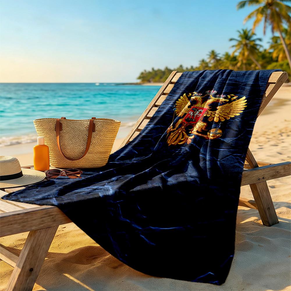 Russian Coat Of Arms Beach Towel Quick-Dry Soft Microfiber Comfortable Lightweight