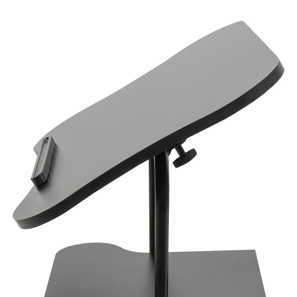 Mobile Laptop Podium, Height Adjustable Sit To Stand Desk with Tilting Desktop & Storage Cabinet, Ergonomic Rolling Lectern Cart