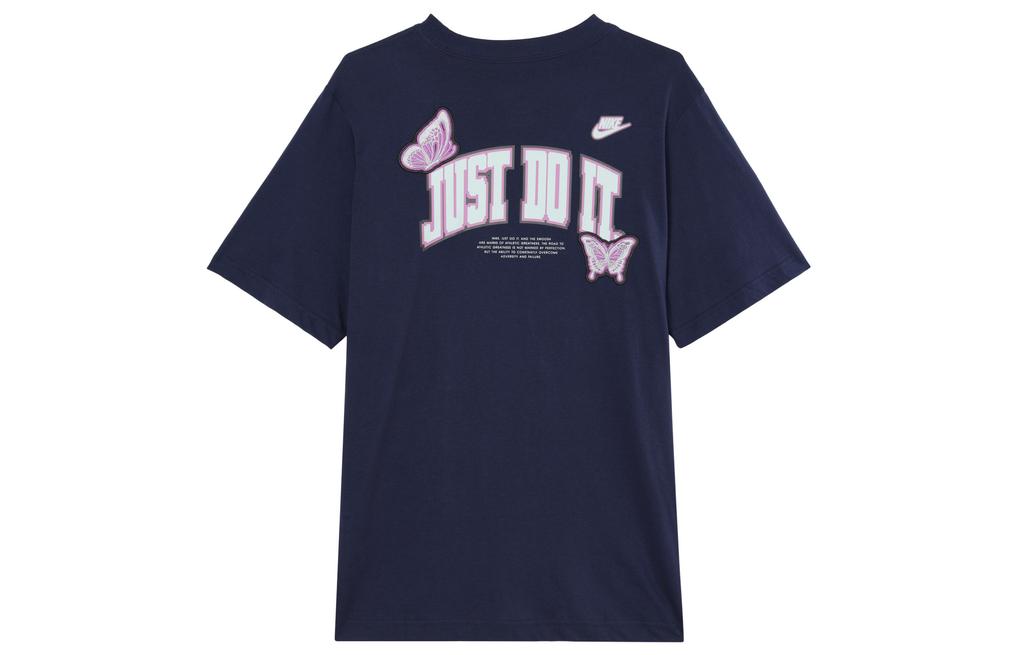 Nike Women'ss Logo Letter Print Retro T-Shirt 'Navy Blue' FD2548-410