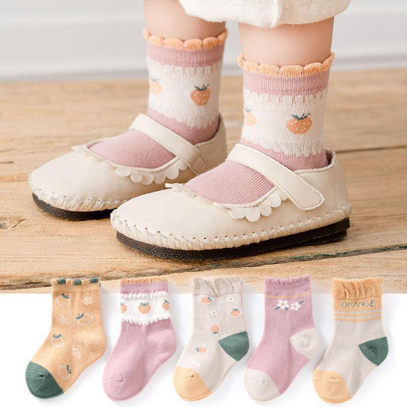 5 Paia - Calzini in Cotone da Bambino a Mezza Gamba: Disegni Cartoni Animati Autunno/Inverno per Ragazzi e Ragazze