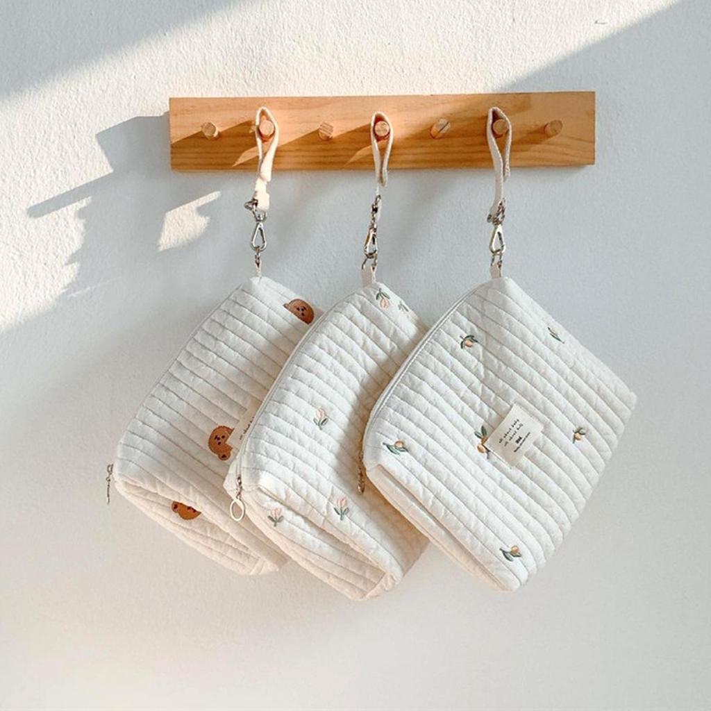 Stroller Nappy Bag Portable Quilted Baby Diaper Caddy Organizer Embroidered Mommy Bags Babies Accessories Changing Bag Storage