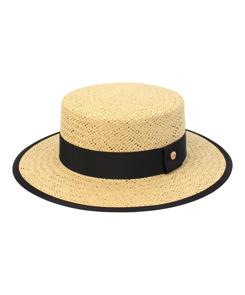 Yunibeosyeolkemiseuteuli Edge Taping Beige Long Panama Hat Panama Hat