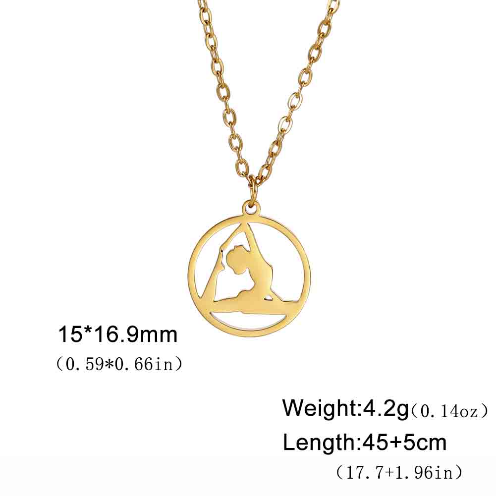Dreamtimes Trendy Gymnastics Female Gym Sport Yoga Dance Pendant Chain Necklaces Women Girl Choker Party Gift Jewelry Wholesale