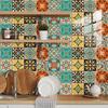 40Pcs Moroccan Retro Tile Stickers - 0.45mm Thickened Crystal Film PVC Decals - Waterproof Self-Adhesive Floor & Wall Mural for Kitchen Bathroom DIY