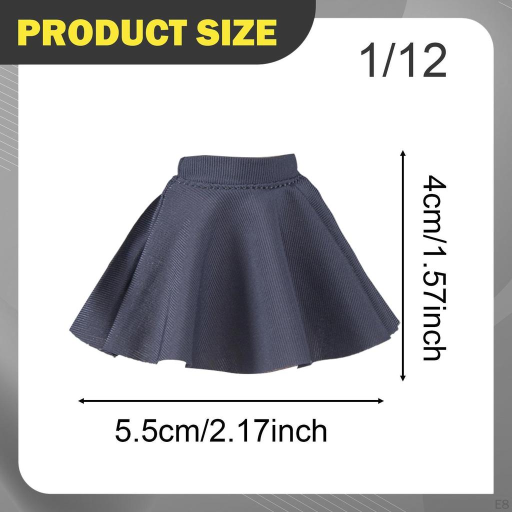 1/12 Action Figure Clothes Doll Short Skirt Fits 6 inch Female Figures Body Miniature