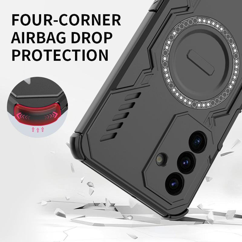 KEYSION Hollow Heat Dissipation Case for Samsung A17 5G Silicone+PC Magnetic Cooling Shockproof Phone Cover for Galaxy S25 FE 5G