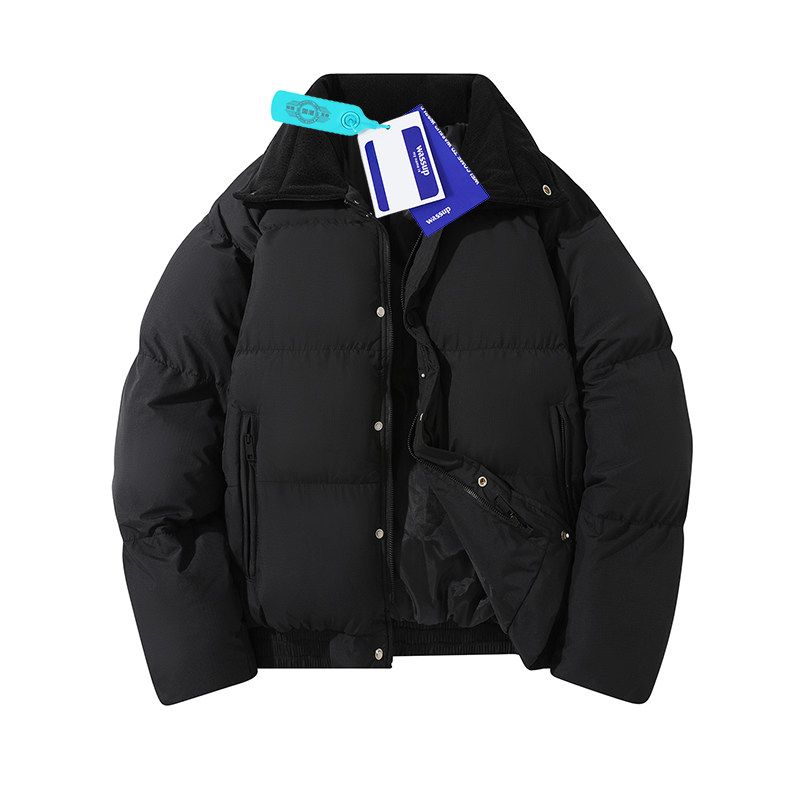 Wassup American Retro Stand-Up Collar Jacket Cotton Short Coat Couple High Street Trendy Casual Warm Cotton Jacket for Men