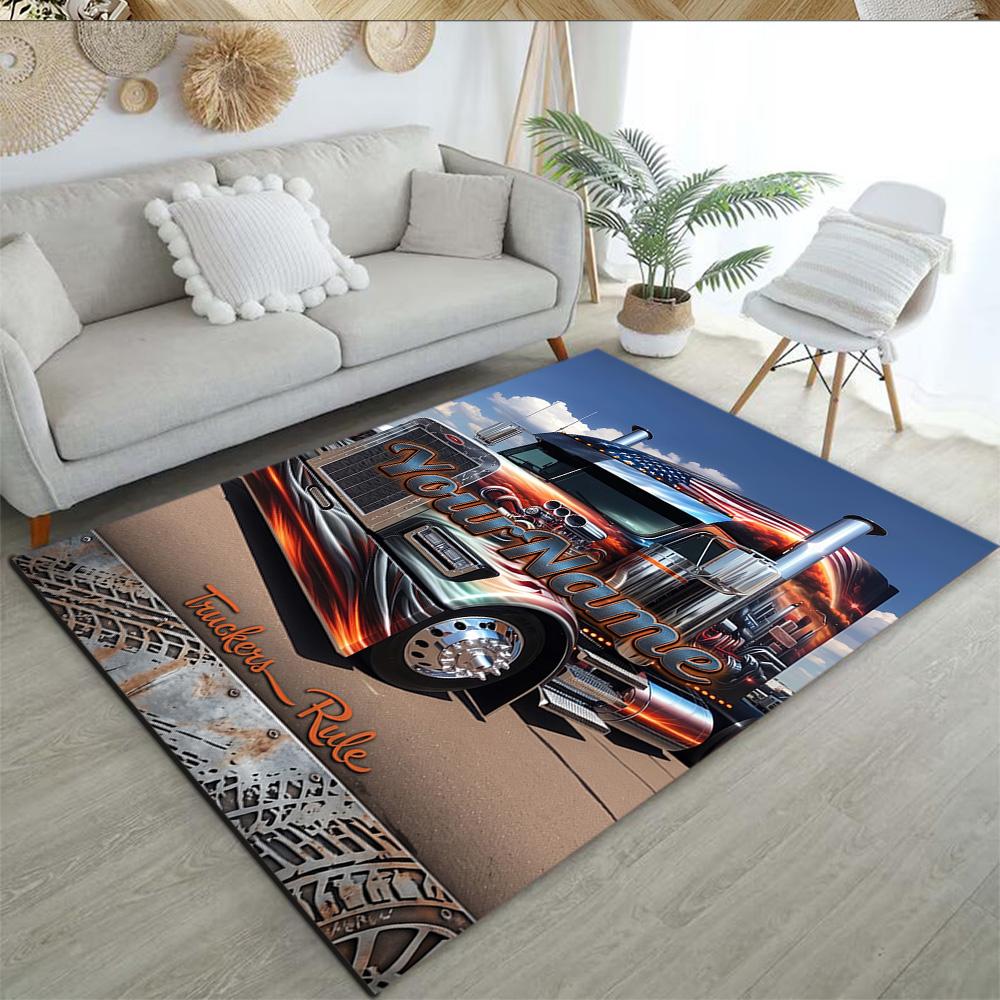 Peterbilt Heavy Trucks Customize Your Name Floor Rug Office Rug Perfect for Balcony Decorate room Hallway Study room Antislip Carpet Office home decor