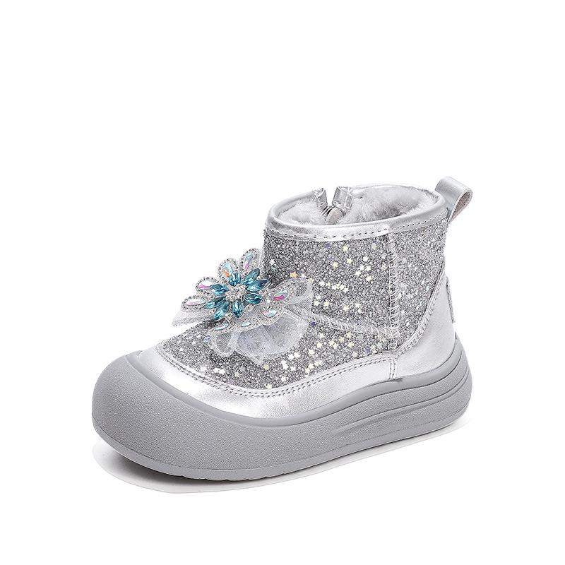 2025 Winter Girls' Fleece-Lined Snow Boots - Warm & Stylish for Cold Weather