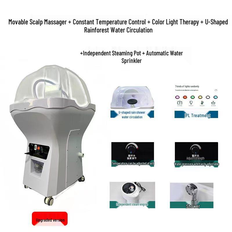 Movable Water Tank Therapy Device for Head and Hair Care in Salons