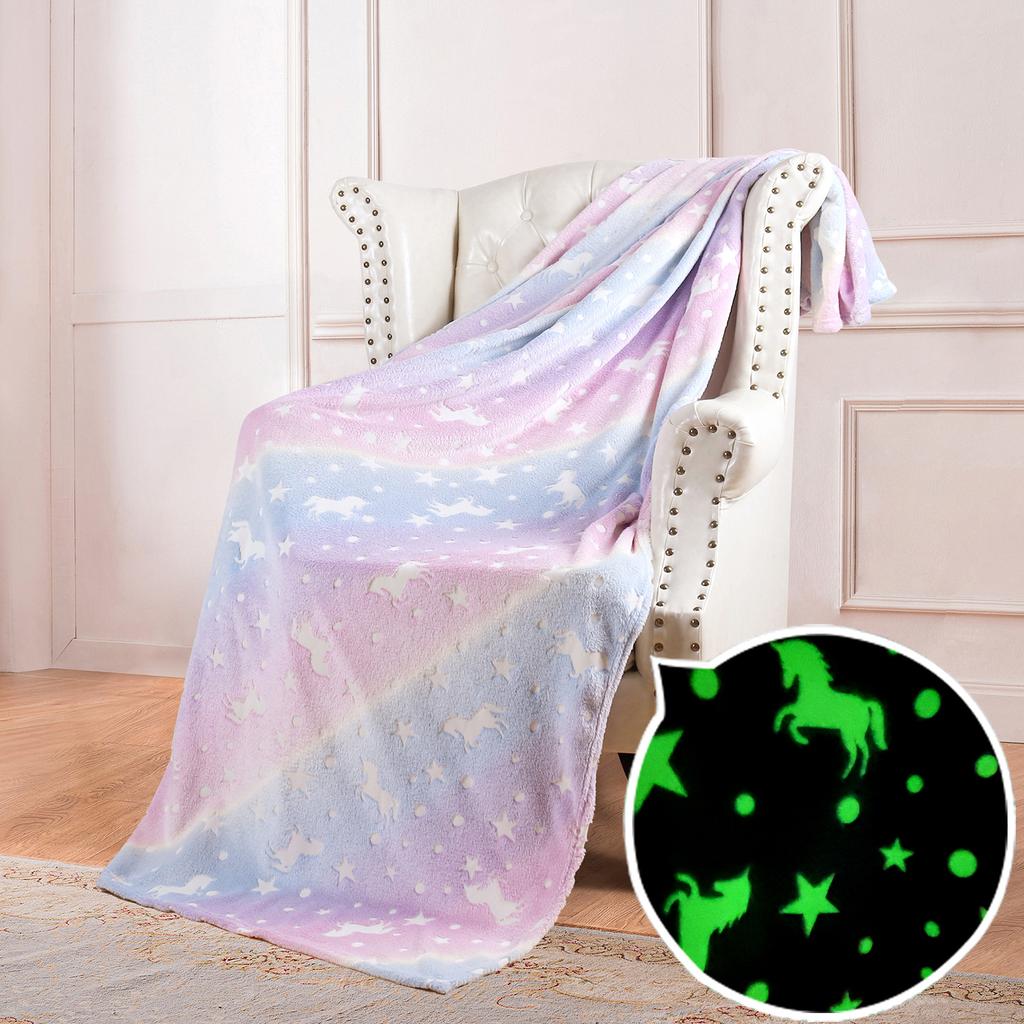 Deka Glow in the Dark Throw Deka, vzor Galaxy Stars Měkká útulná flanelová fleecová deka pro chlapce Dívky, Šedá dárková deka pro děti All Seasons