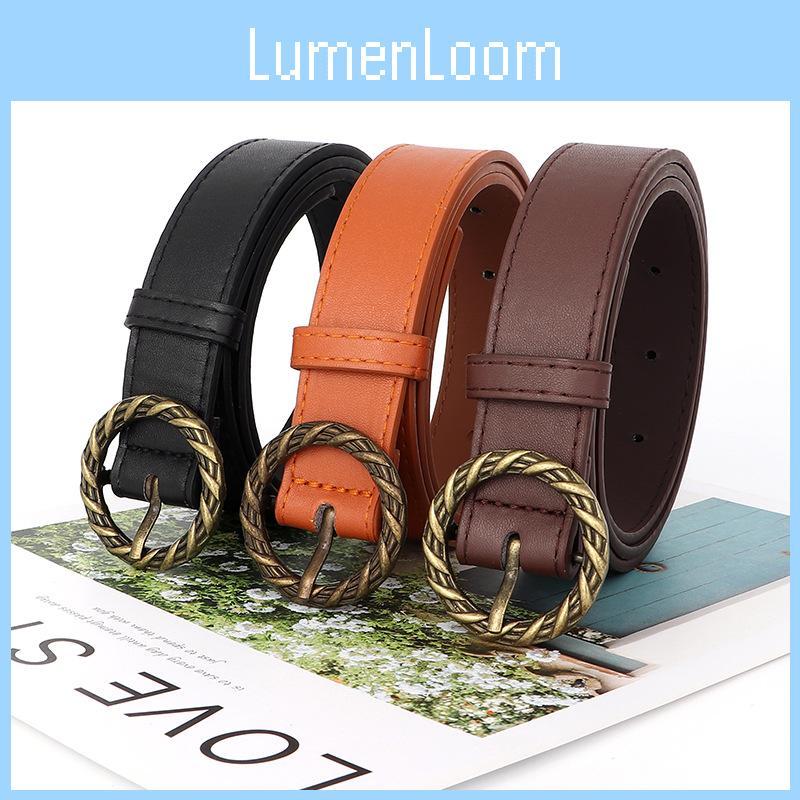 Retro Waist Minimalist Belt With Circular Buckle Design For Casual And Business