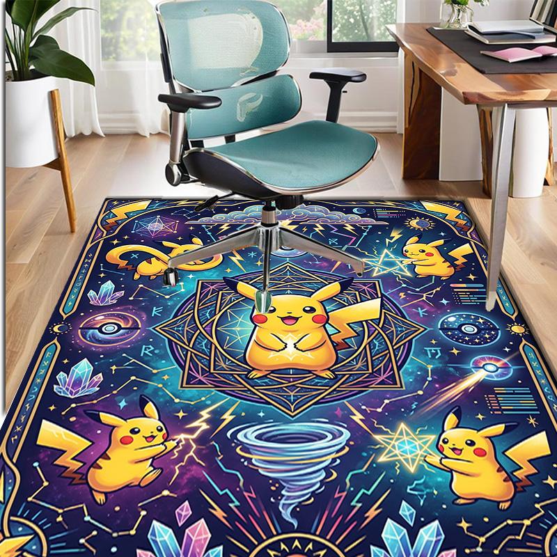 Pokemon Pattern Rug, Indoor/Outdoor Mat, for Picnic, Gameroom, Bedroom, Office, Living Room, Home Decor Carpet, Birthday Gift