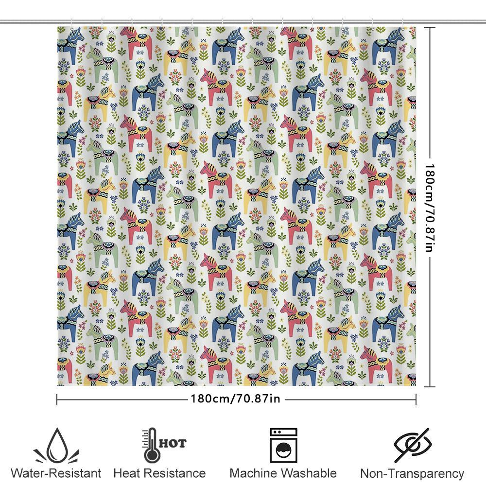 Unframed Floral Shower Curtain Botanical Greenery Nature Pattern Bathroom Decor Vintage Farmhouse Rustic Home Textile Washable W