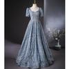 Haute couture evening dress host sequins 1011 new annual meeting dress temperament high-end light luxury art test performance clothes