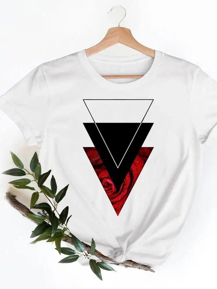 Short Sleeve Ladies Print T-shirts Geometric Spring  Clothing Women T Clothes Summer Casual Fashion Female Graphic Tee