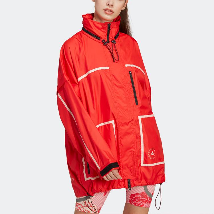Adidas X Stella McCartney Kragen Lockere Jacke Damen Oberbekleidung Leuchtendrot IA0018