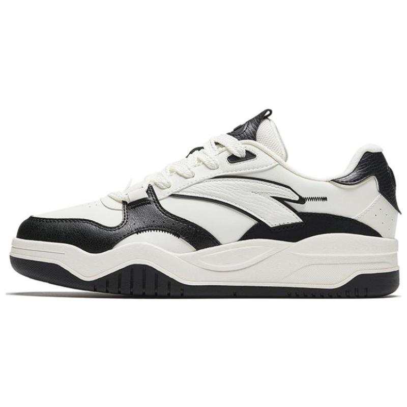 Anta Wave Shoe Slip Resistant, Abrasion Resistant, Lightweight Low top Skateboard Shoes Men s Black White Sneakers 912348003-2 40.5