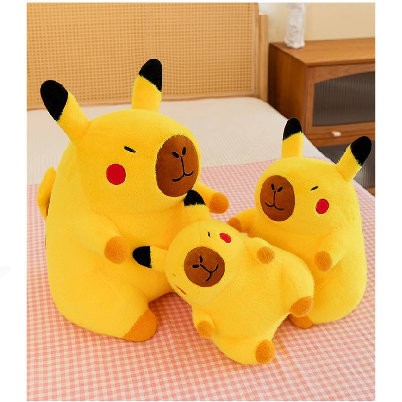 Capybara Plush Pikachu Toy Cute Cartoon Throw Pillow Cushion Doll Gift