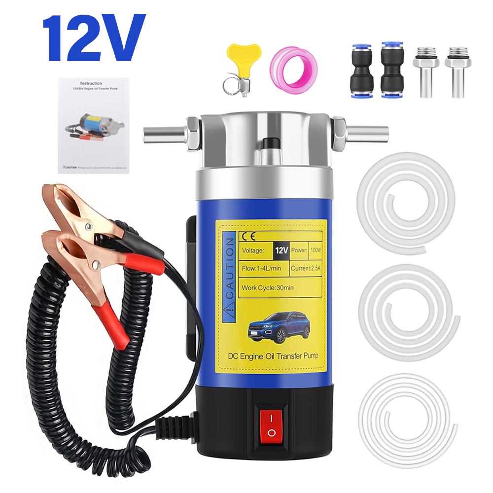 Tragbare Ölpumpe 1-4L/min 12V Flüssigkeitssauger Elektrische Kraftstoffwechselpumpe Siphonwerkzeug für Auto Motorräder Boote