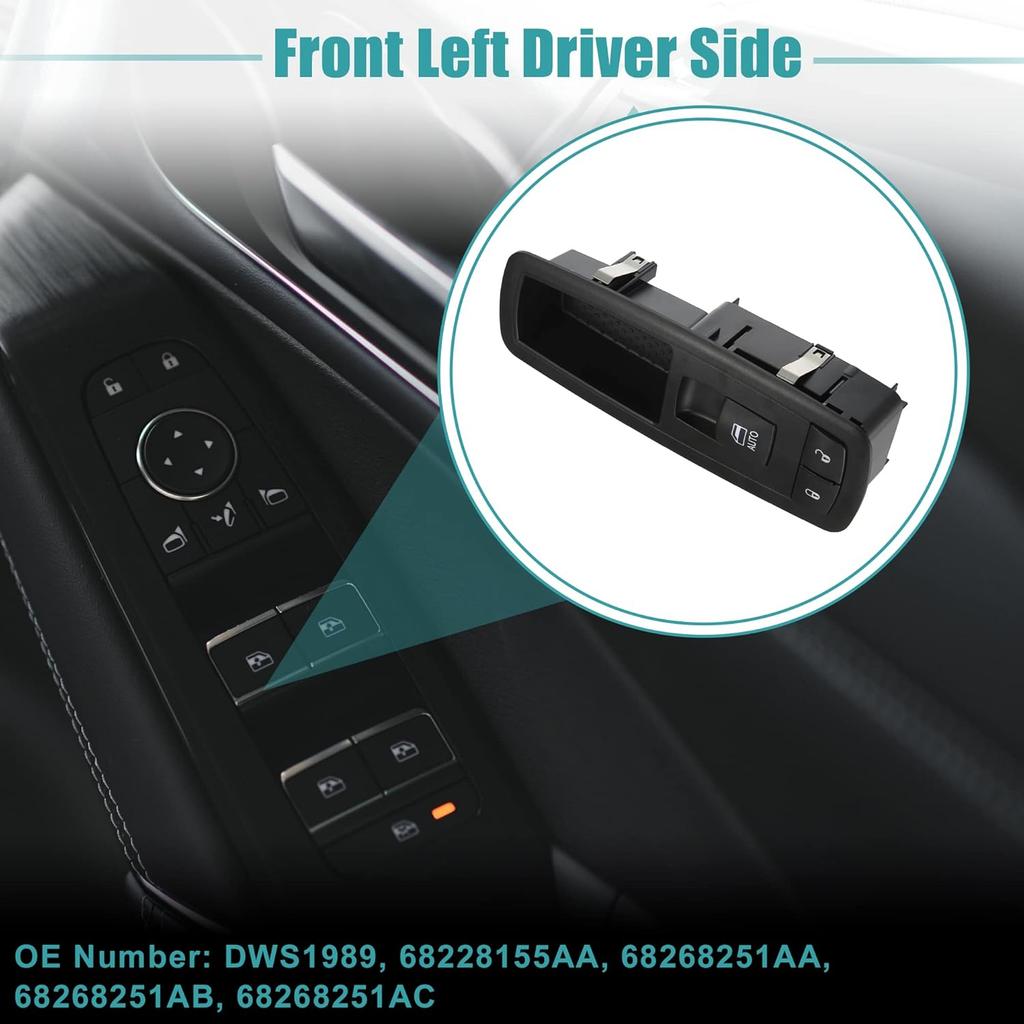 ACROPIX Front Left Driver Side Master Power Window Switch Fit for Chrysler 200 No.68228155AA/68268251AC - Pack of 1 Black