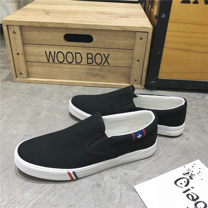 Spring and summer Korean version of men's canvas shoes men's one-pedal lazy shoes cloth shoes casual couple men's shoes