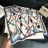 Luxury Chain Print Small Square Scarf Ladies Simulated Silk Thin Neck Scarf Fashion Sunscreen Headscarf For Women