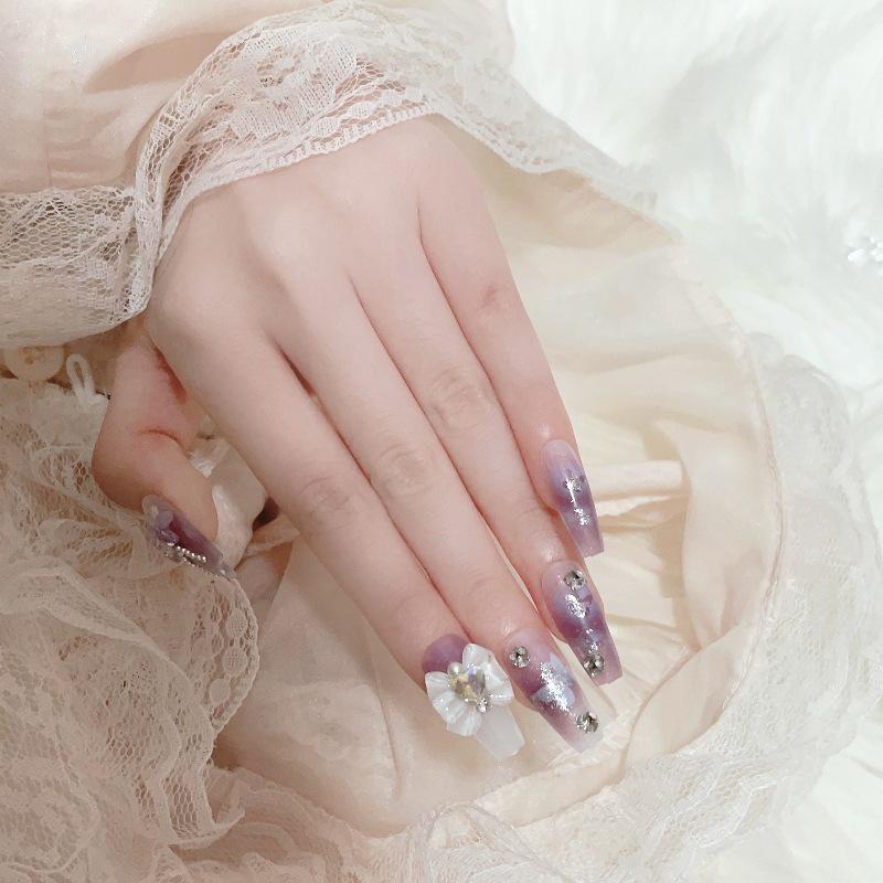 Luxurious Handmade Translucent Nail Tips for Autumn/Winter – Soft Texture, High-Class Feel
