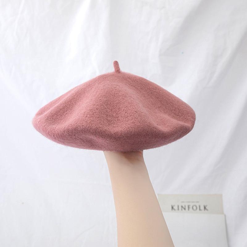 British retro woolen beret hat women's winter versatile fashion warm painter bud hat